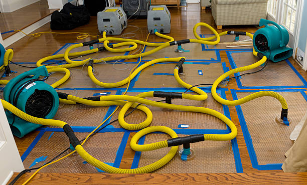 Professional Flood Damage Restoration technician working in Wallpack Center, NJ
